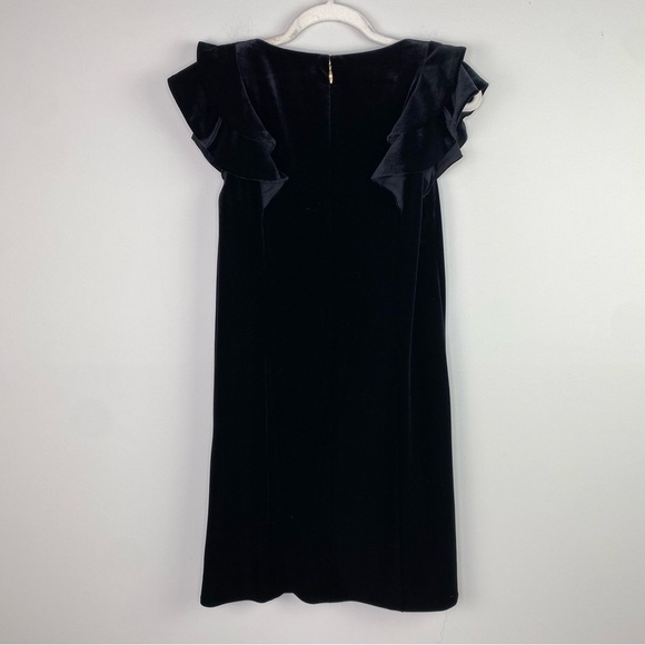 Draper James Black Velvet Ruffle Cap Sleeve Dress size 8 - Picture 3 of 12